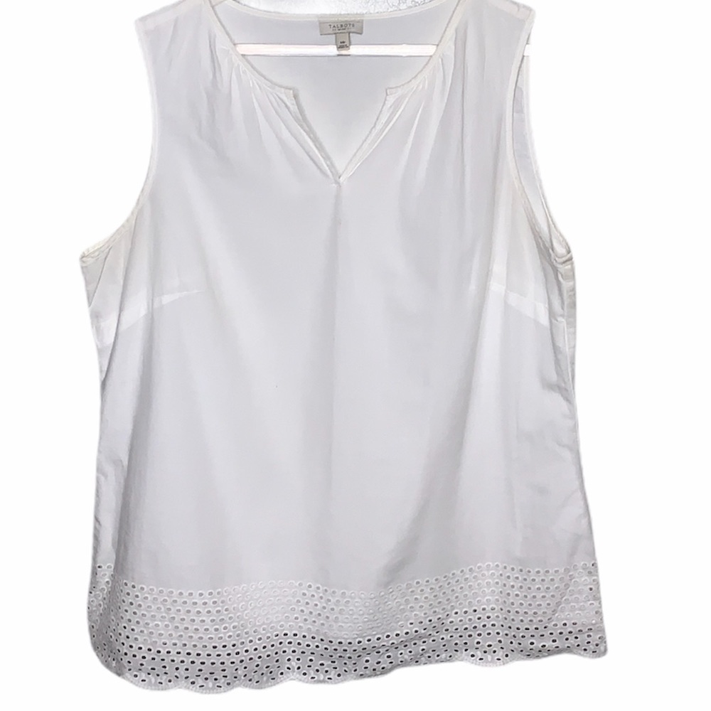 White scalloped Talbots top